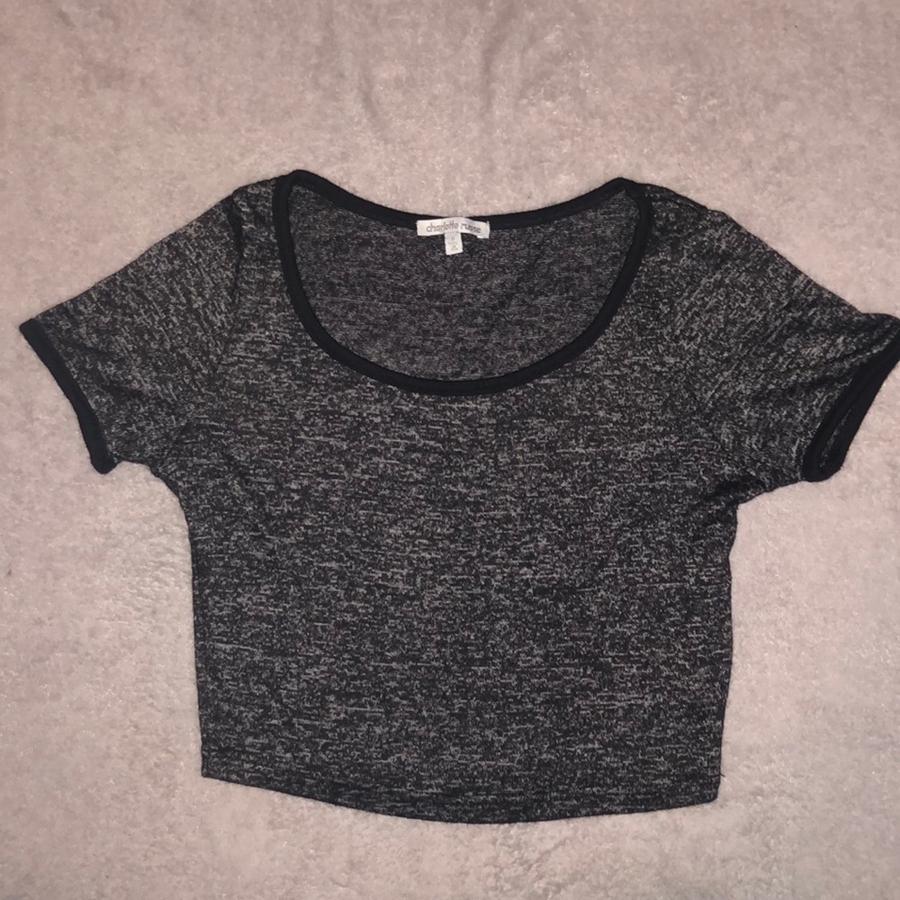 Charlotte Russe - black and gray crop top